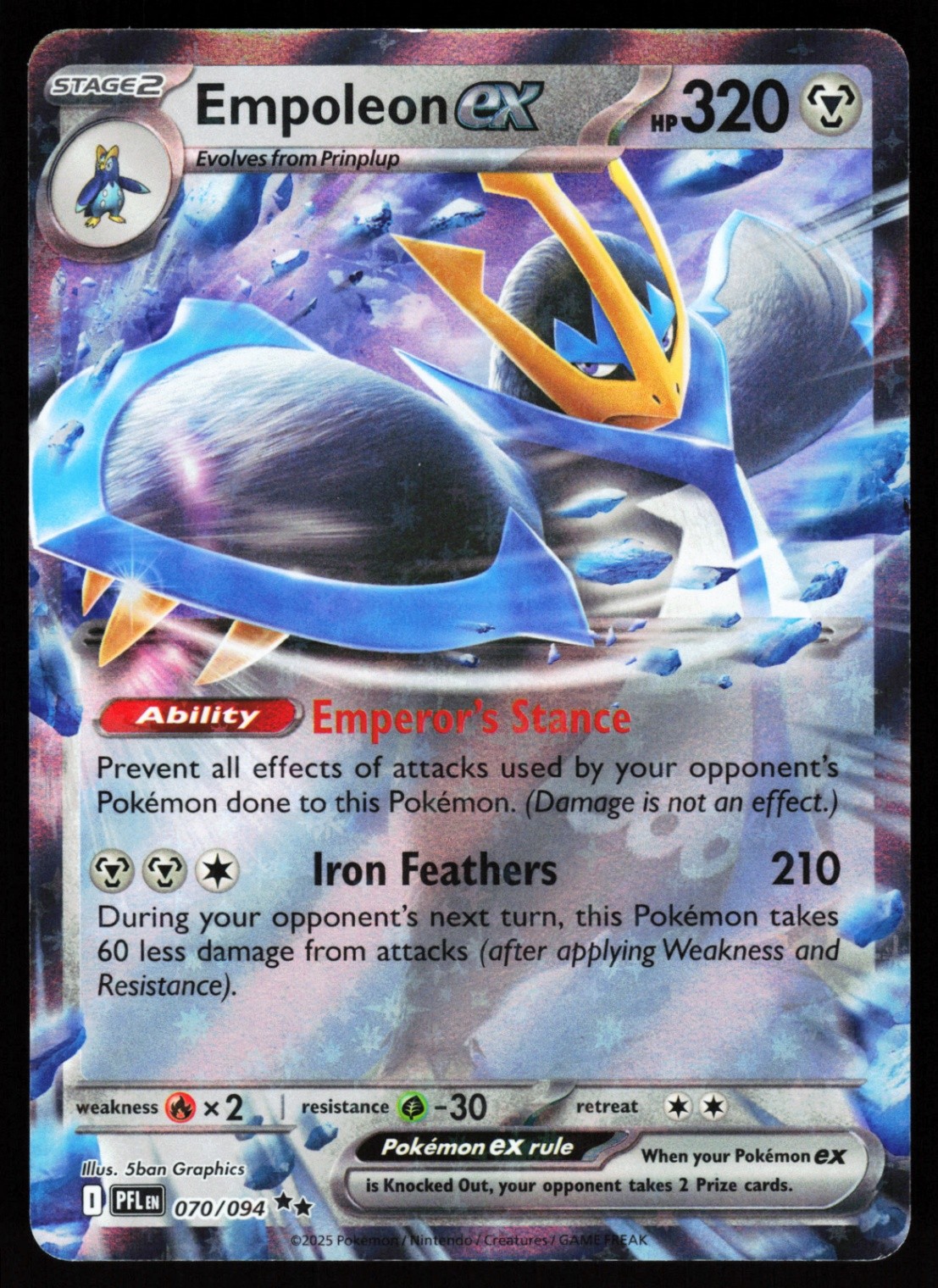 Empoleon ex Double Rare ME02: Phantasmal Flames 070/094 NM