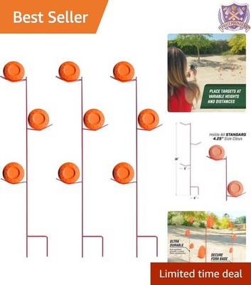 Durable Tri-Level Steel Clay Target Stand - Perfect for Custom Shooting Range