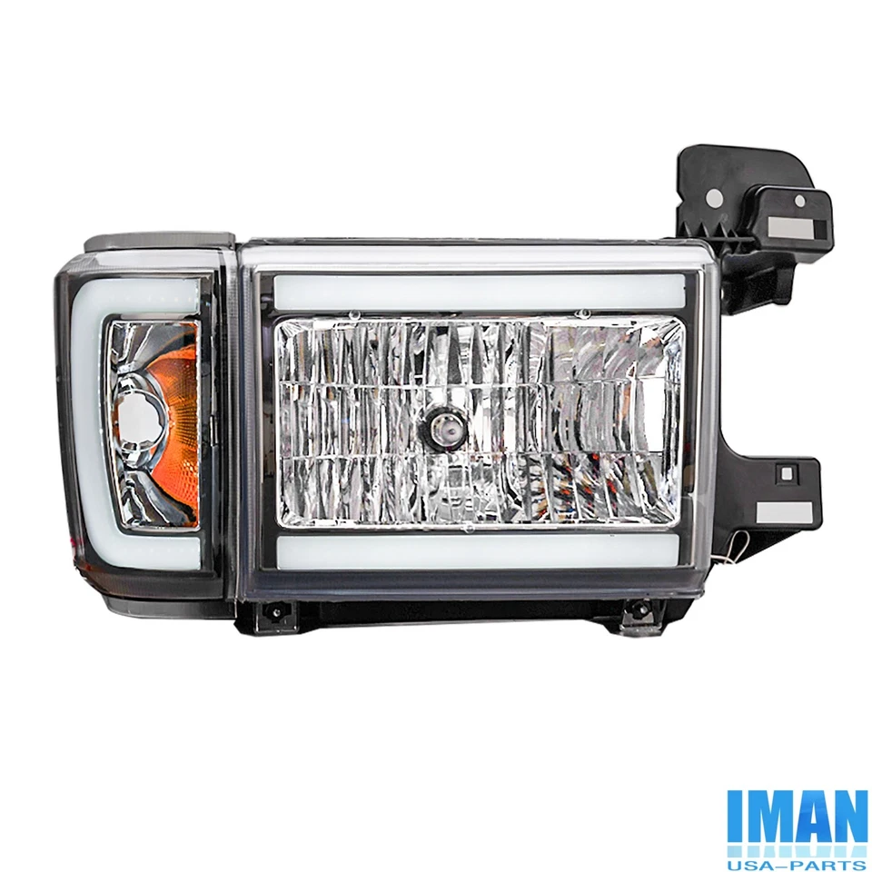 Faróis com carcaça cromada LED DRL faróis com lâmpadas para Ford F150 F250 1987-1991 - Imagem 2 de 4