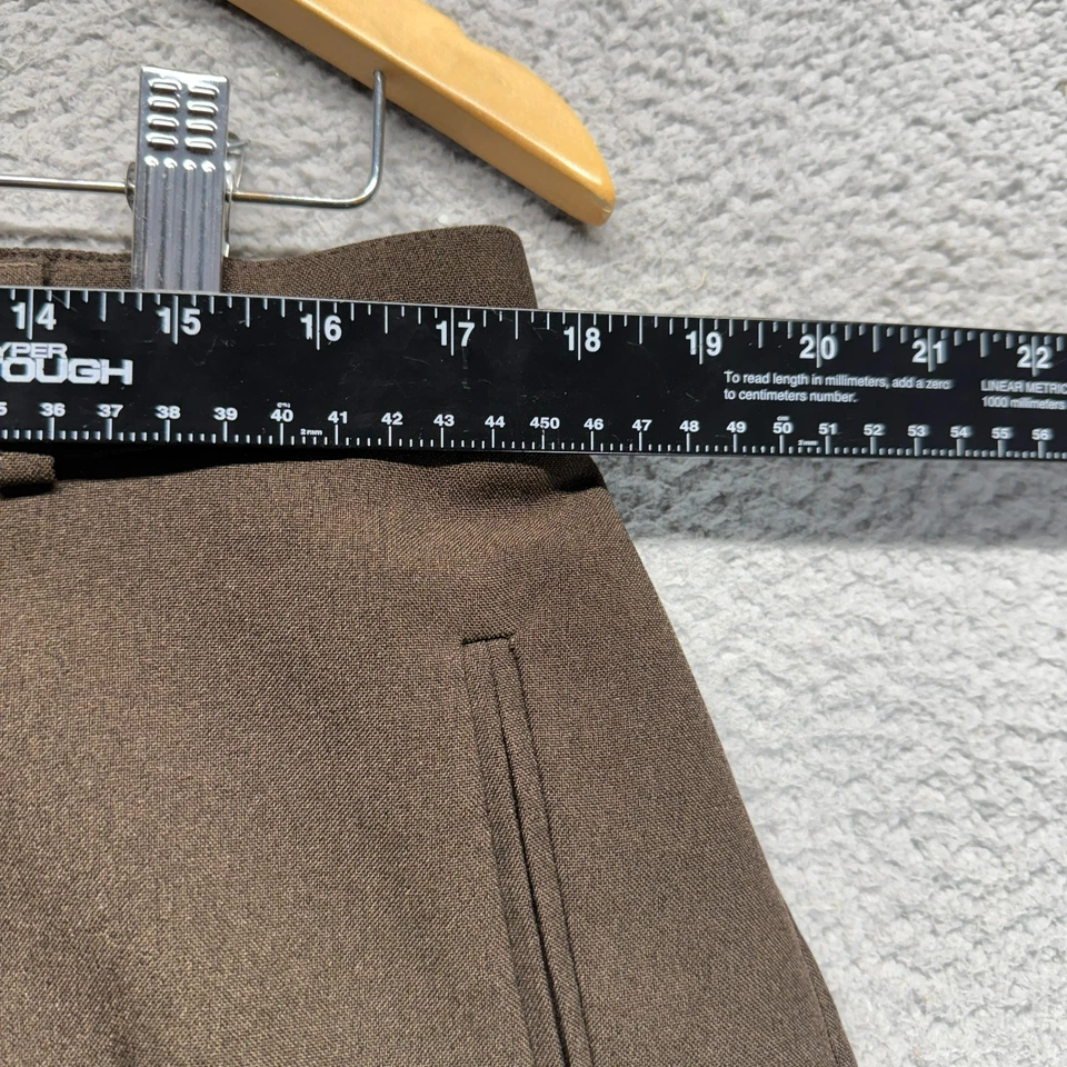 Pantalones de vestir Alia marrón para mujer talla 16P pequeños frente plano pierna cónica Foto 2 de 4