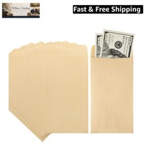 100 PACK Brown Cash Envelopes 3 1/2 x 6 1/2 for Budgeting, Small Kraft Money ...
