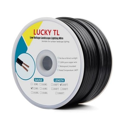 200FT LOW VOLTAGE 12/2 CABLE LANDSCAPE BURIAL COPPER WIRE OUTSIDE LIGHTI 2 CORE