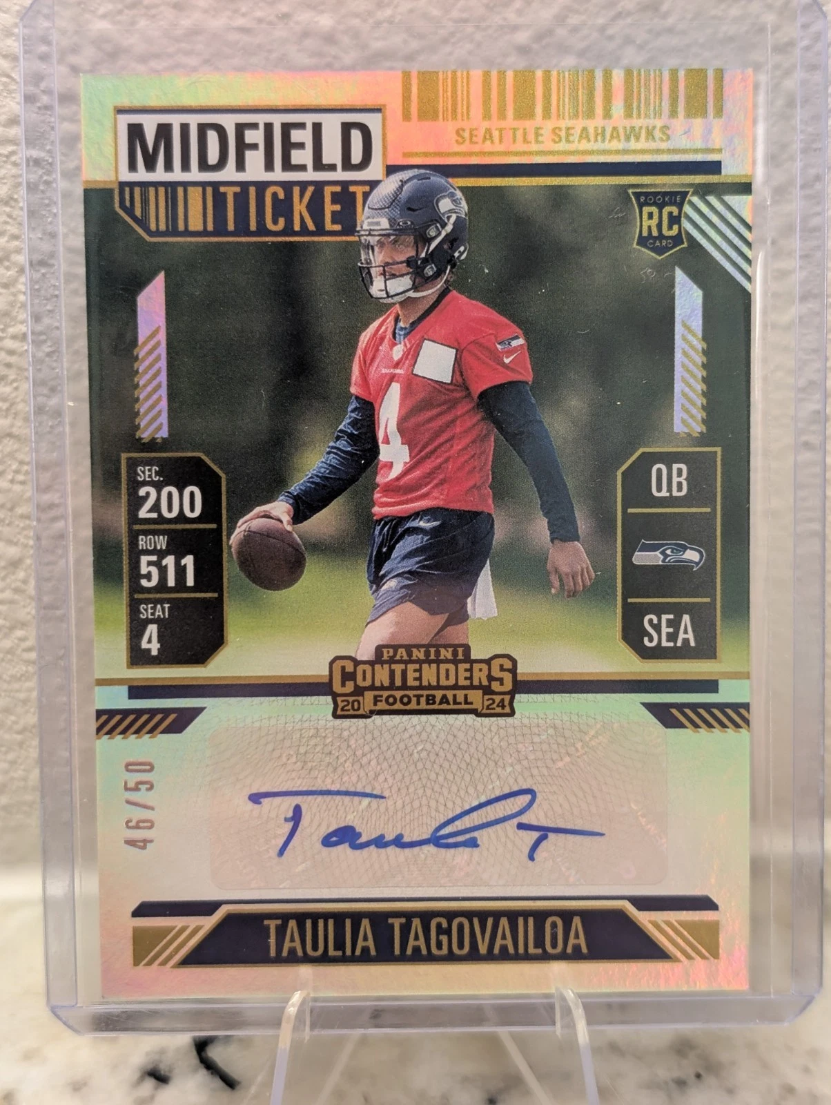 2024 Contenders Rookie Variation Midfield Ticket 17/50 Taulia Tagovailoa Auto RC