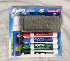 Expo Dry Erase Set with 4 Chisel Tip Markers, Cleaner, and Eraser Model 80653 