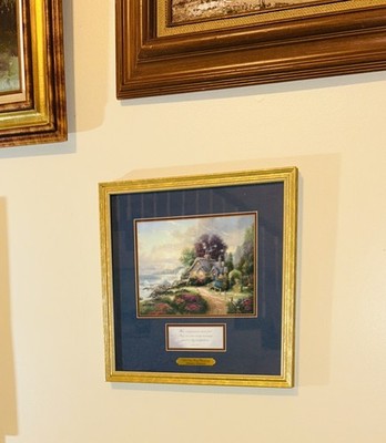 Thomas Kinkade  A New Day Dawning  Framed Print w/ COA Cottage Landscape Script