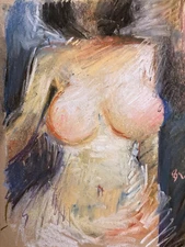 French Modern Figure Woman Boudoir Pastel Painting 9x12 Original Signed 2025