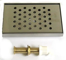 Draft Beer Tower  Drip Tray 8" x 5 1/4" w/ s.s. grill -4" metal drain -DT8SS-