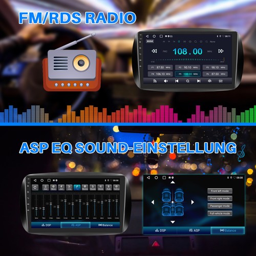 Für Smart Forfour Fortwo 453 Autoradio 2+64G Android 13 Carplay GPS WIFI RDS KAM - Bild 11 von 14