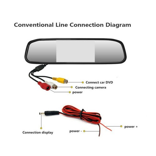 5'' LCD Screen Car Rear View Mirror Monitor Clip For Reversing Camera/DVD Backup - Picture 5 of 24