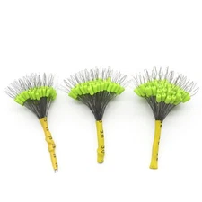 300 Pcs Big Green Rubber Fishing Bobber StopperFloat Sinker Stops 7 Size Oval...