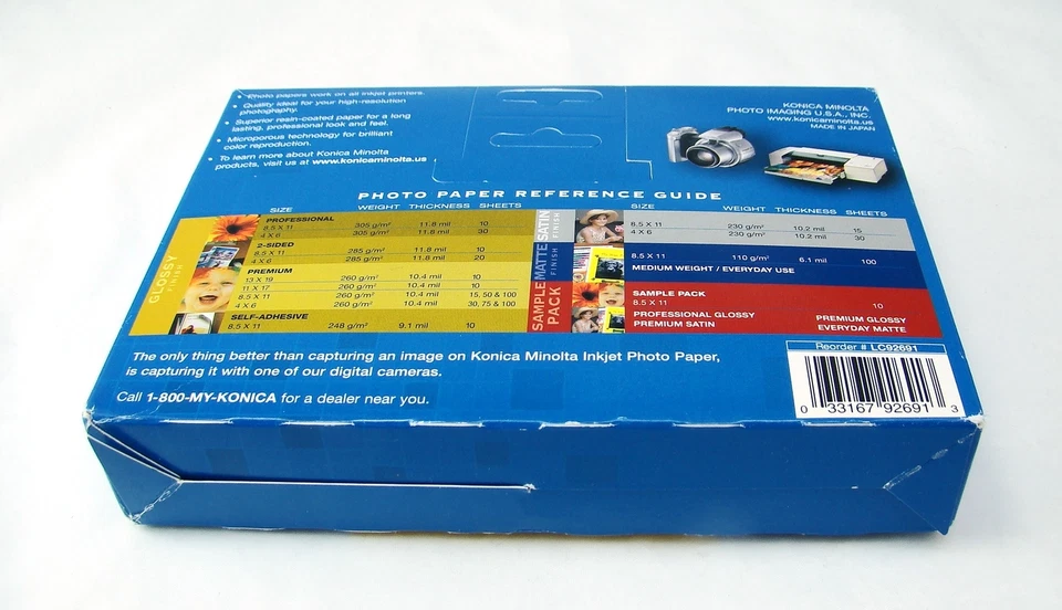 Konica Minolta 2 Packungen @ 100 10.2cm x 15.2cm Inkjet Foto Papier Glossy Open - Bild 3 von 4