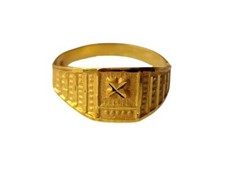 Certified Solid 22K/18K Yellow Fine Gold Carved Design Kids Ring Size-1