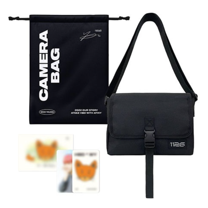 ATEEZ WOOYOUNG BIRTHDAY 2022 Camera Bag + Photocard + Postcard New