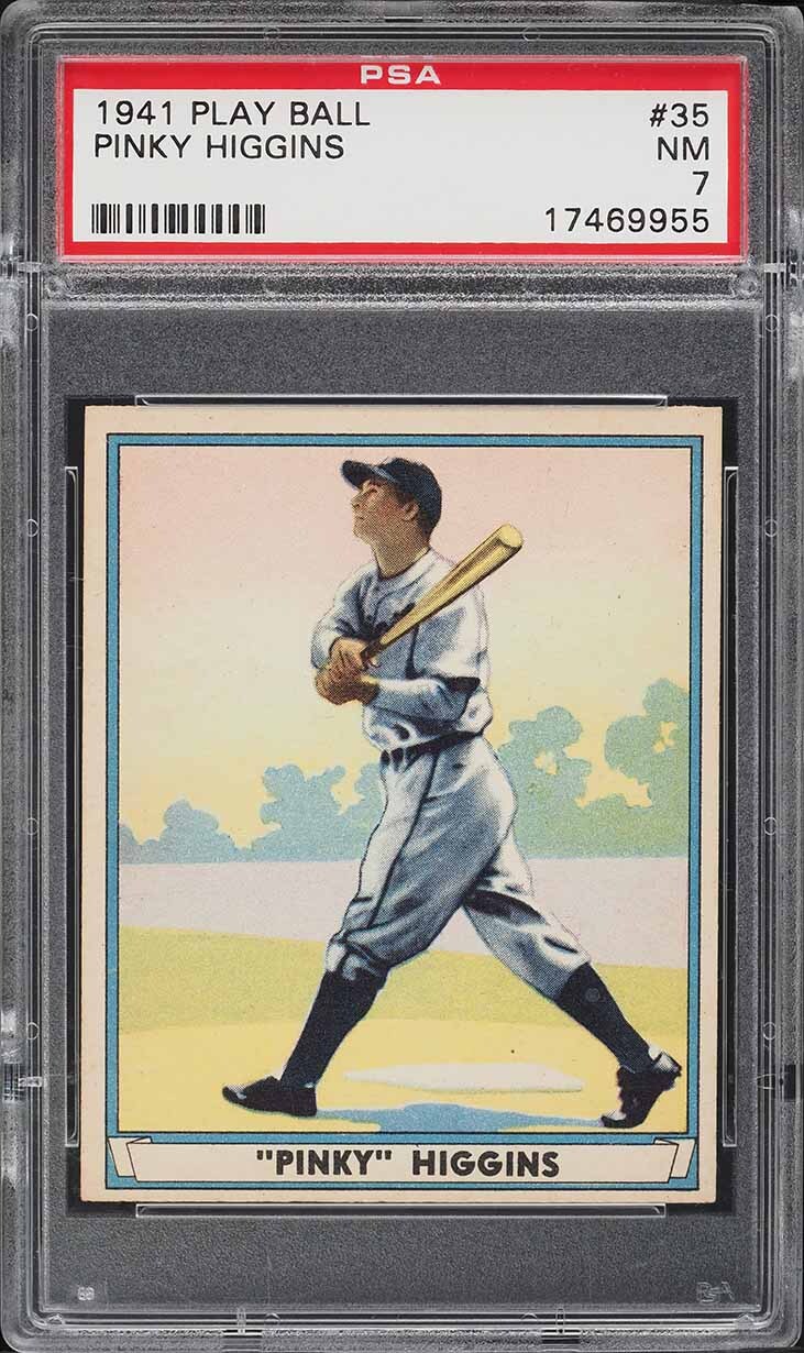1941 Play Ball BB Card # 35 Pinky Higgins Detroit Tigers PSA 7 NRMT
