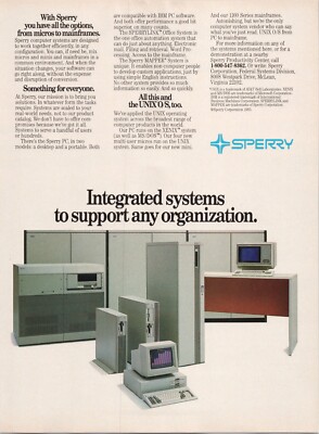 Sperry Federal Computers PC Sperrylink Office Mapper Systems Vtg Print Ad 1984