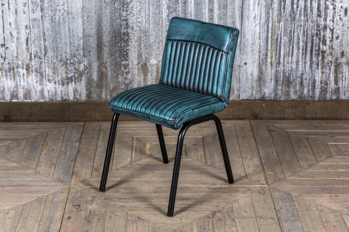 Navy leather dining chair deals