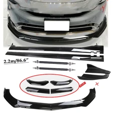 Front Bumper Lip Spoiler Chin Splitter For Toyota Prius 2011-2022 Glossy Black
