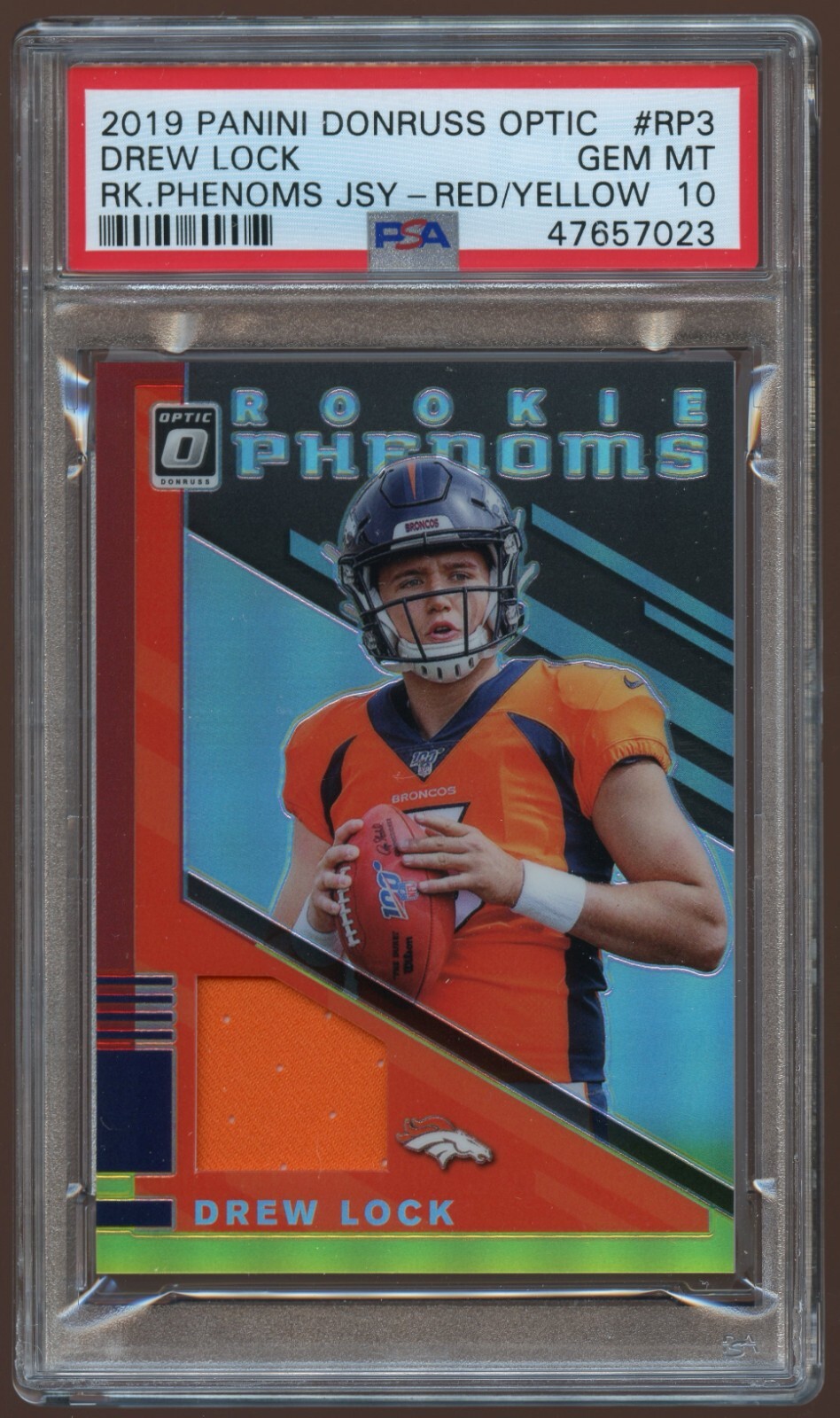Drew Lock Panini Donruss Optic Rookie Phenoms Jerseys #RP3 Red/Yellow