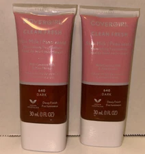 Covergirl Clean Fresh Foundation #640 Dark- Lot of 2