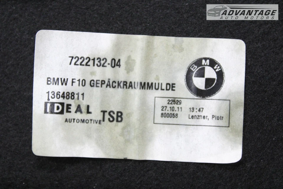 BMW 535I XDRIVE F10 2011-2016 maletero maletero maletero maletero maletero cubierta revestimiento OEM Foto 4 de 4