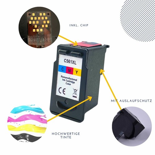 Druckerpatronen für Canon PG560 CL561 TS5350 TS5351 TS5352 TS5353 TS7451 TS7450 - Afbeelding 6 van 12