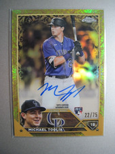 2023 Topps Chrome Gilded Gold Etch Auto Yellow Refractors CGA-MTO Michael Toglia