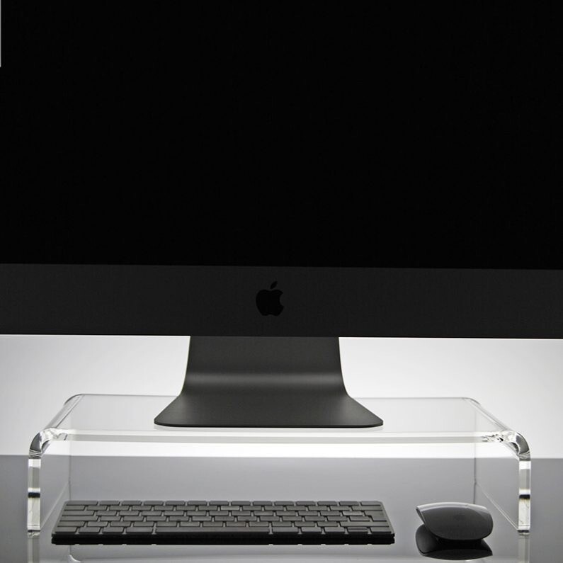 Supporto Per Monitor In Acrilico Trasparente - Porta Monitor Fino A 30kg, Salvaspazio - Foto 8