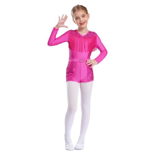 Kids Girls Rompers Practice Unitard Training Bodysuit One-piece Leotard Boyleg - Picture 5 of 48