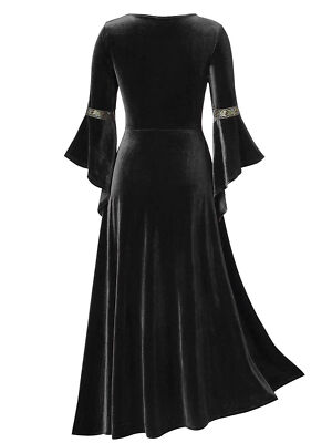 Women Medieval Renaissance Dress Square Neck Long Sleeve Irish Retro  GownCostume | eBay