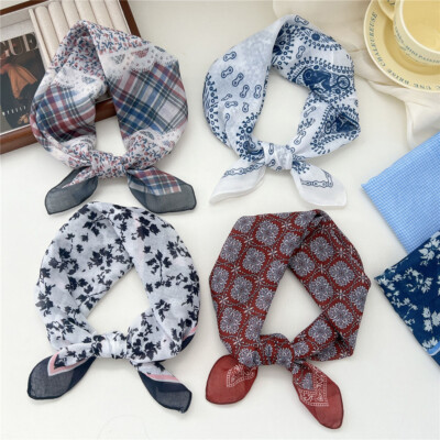 Soft Small Headscarf Hijab Scarves Four Seasons Head Scarf Neckerchief Vintage