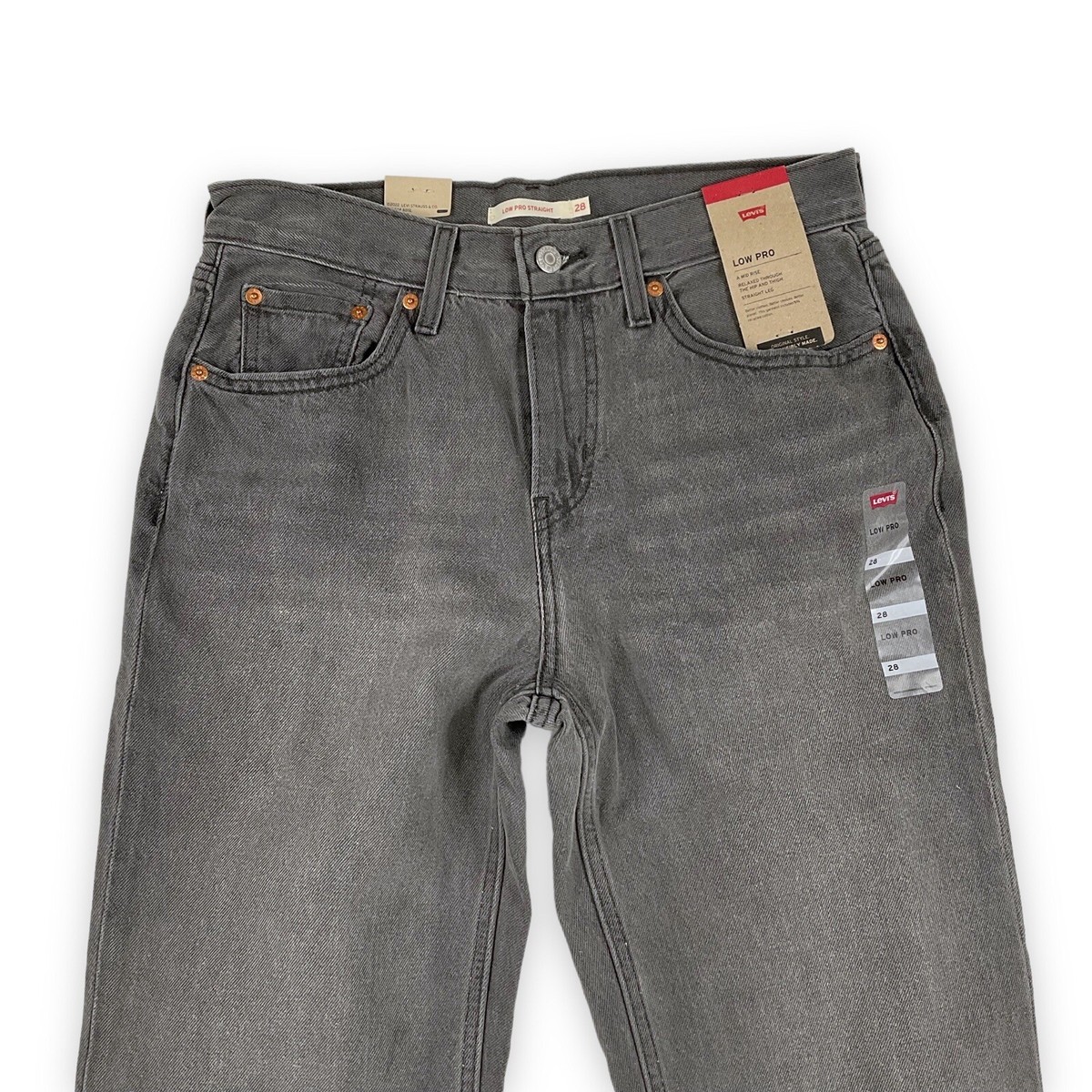 Levis Womens Gray Low Pro Straight Bleached Jeans Size 28 Levis Womens Gray Low Pro Straight Bleached Jeans Size 28