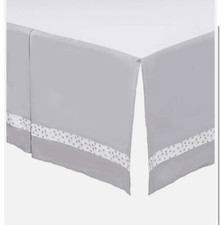 The Peanutshell Grey and Silver Dot Pleated Crib Dust Ruffle