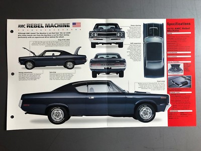 1970 AMC Rebel Machine Coupe IMP Hot Cars Spec Sheet Folder
