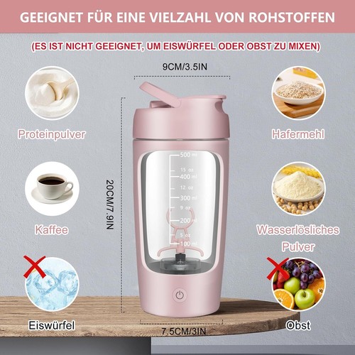 650ML Elektrischer Shaker Protein BPA Frei Blender Mixer Akku Wasserflasche USB - Bild 2 von 19