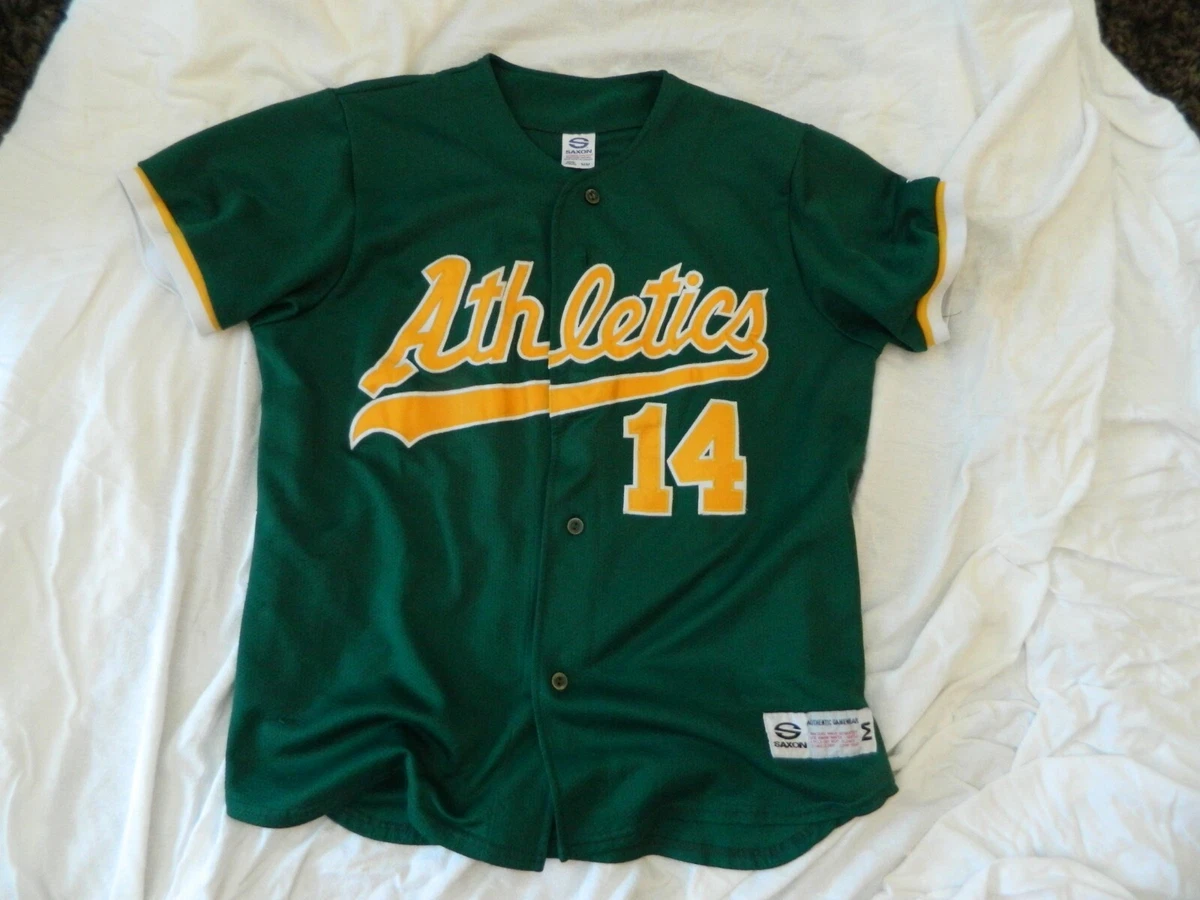 OAKLAND ATHLETICS baseball jersey #14 M/M SAXON extra thick QUALITY dbl  stitched