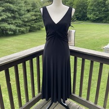 ELIZA J Little Black Dress Fit Flare Cocktail Formal Ruching Classic lbd nwt 10