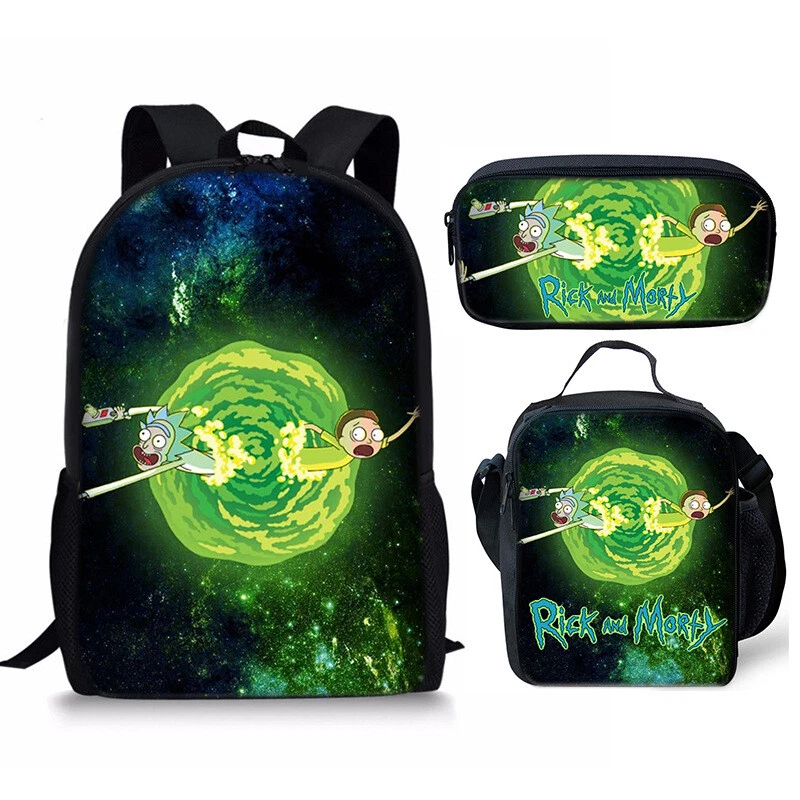 Rick and Rickandmorty Backpack Set For Kids, Student Bag, Back to School Gift, Kids Birthday Gift Idea Sets