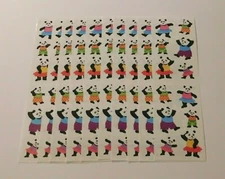 Mrs. Grossman's Lot of 10 Strips Playful Pandas 2013 Stickers Scrapbooking