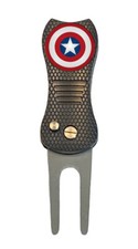 Captain America Marvel Golf Ball Marker w/ Premium Switchblade Divot Tool Gift