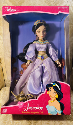 Disney Aladdin Princess Jasmine Keepsake Porcelain Doll 2003 Brass