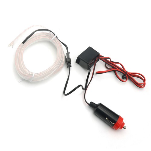 2M Car Interior LED Neon Lights Decor Atmosphere EL Wire String Strip Lamp White - Foto 5 di 19