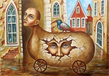 ORIGINAL Oil Painting canvas SURREALISM MODERN ART by Pronkin 2023