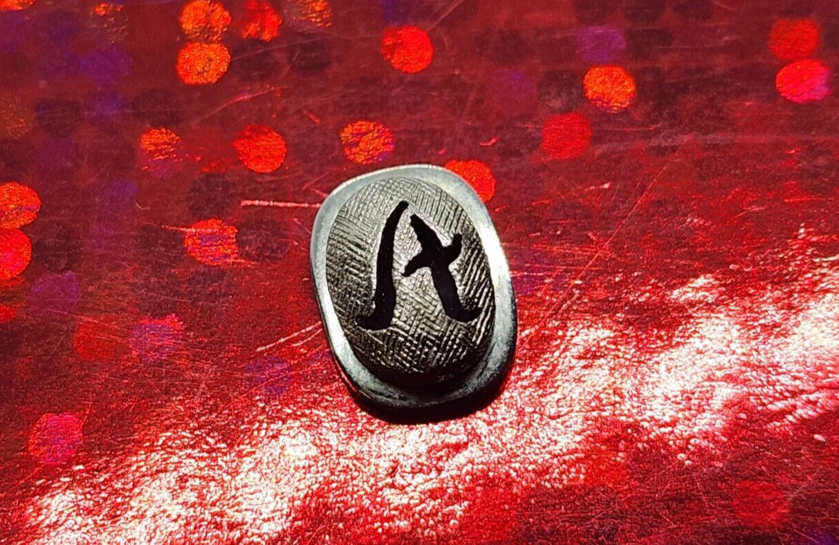 Vintage TIE TACK TIE PIN Silver Tone Oval Engraved "A" Letter Initial