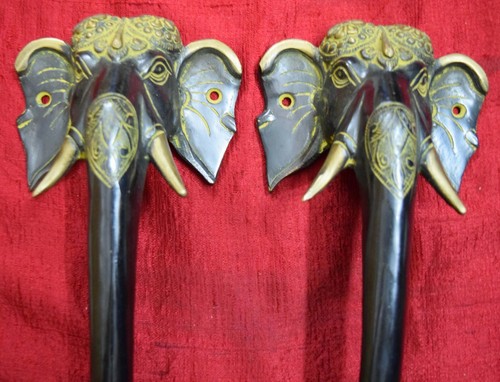 Brass Ganesha Door Handle Elephant Ganpati Vinayaka Door Handicraft Pull RU05 - Picture 2 of 6