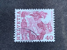 SWITZERLAND HELVETIA 1977 DEFINITIVES 40C MAROON ESCALADE GENEVE - FINE USED