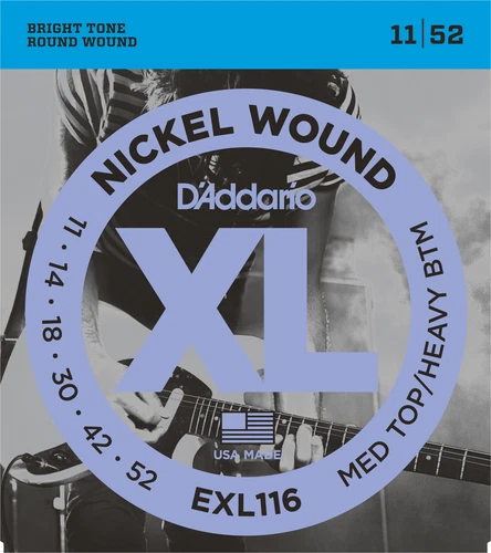 3 Sets D'Addario EXL116 Nickel Wound Med Top Heavy Bottom 11-52 Guitar Strings