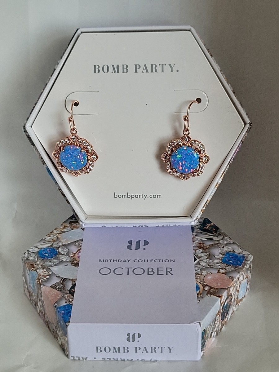 BOMB PARTY 🎈 OCT EARRINGS RBP2954 SWEET CHARM L/C BABY BLUE