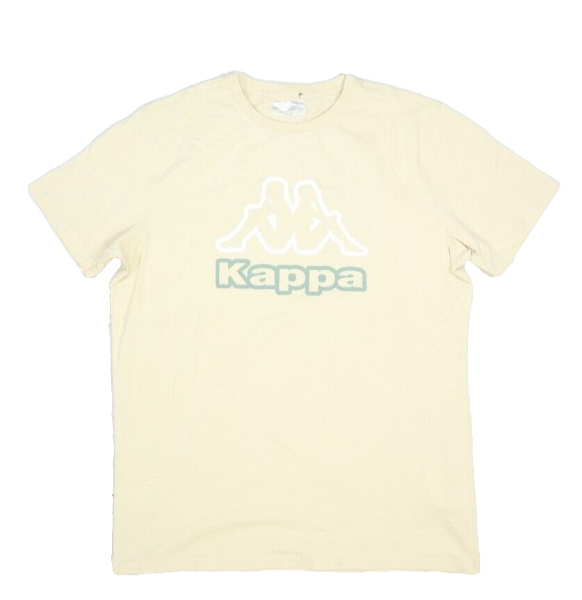 Kappa Logo Ostesso Beige Short Sleeve Crew Neck Tee Cotton T-Shirt