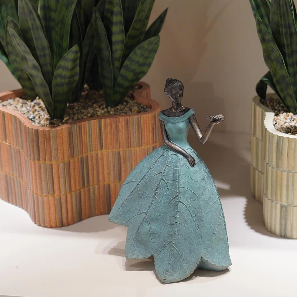 Colección Estatua de Hadas Decoración del Hogar - Hoja Ángel Niñas con Resina Libélula Foto 4 de 4