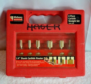 Hickory Woodworking 6 Piece Carbide Straight Set 1 4 